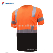 Atacado Top Quality Alta Visibilidade Polo Camisa de Manga Curta de Segurança Trabalho Reflexivo T Shirt